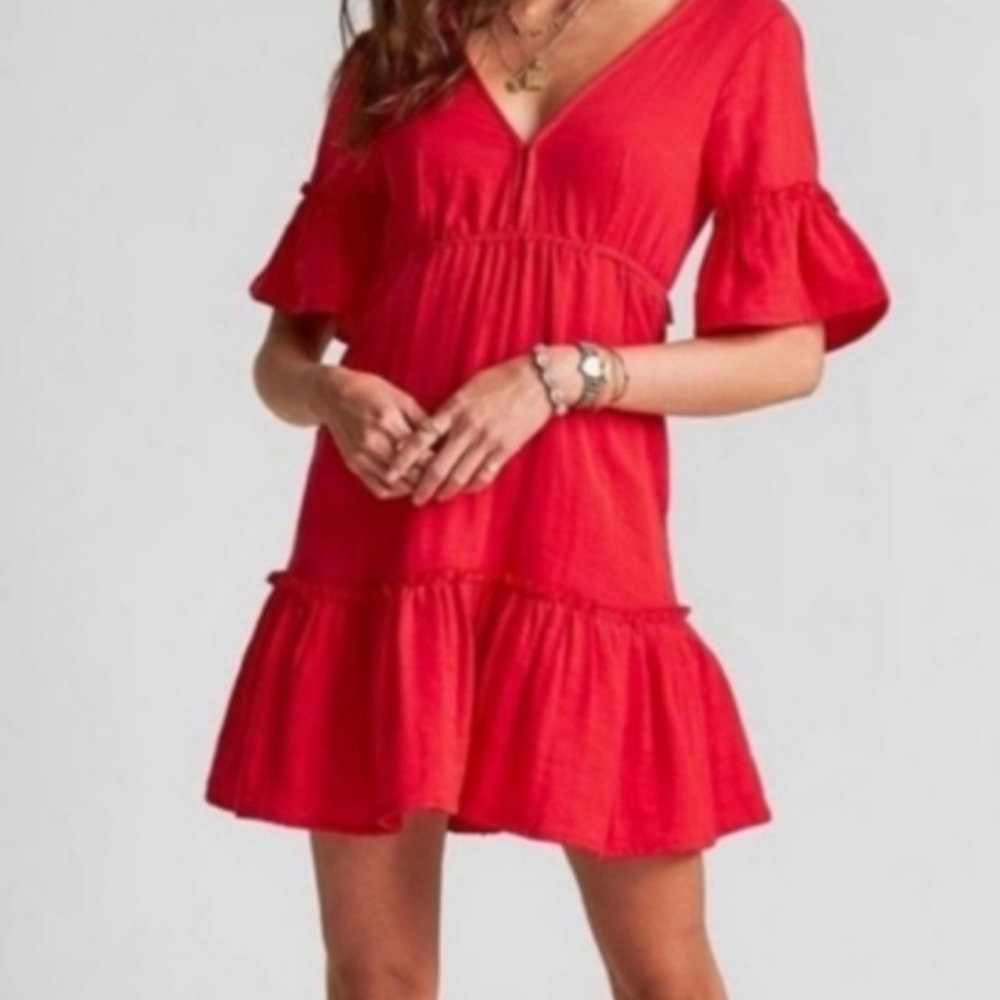 Billabong Open Back Red Dress. S
